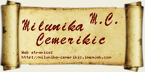 Milunika Čemerikić vizit kartica